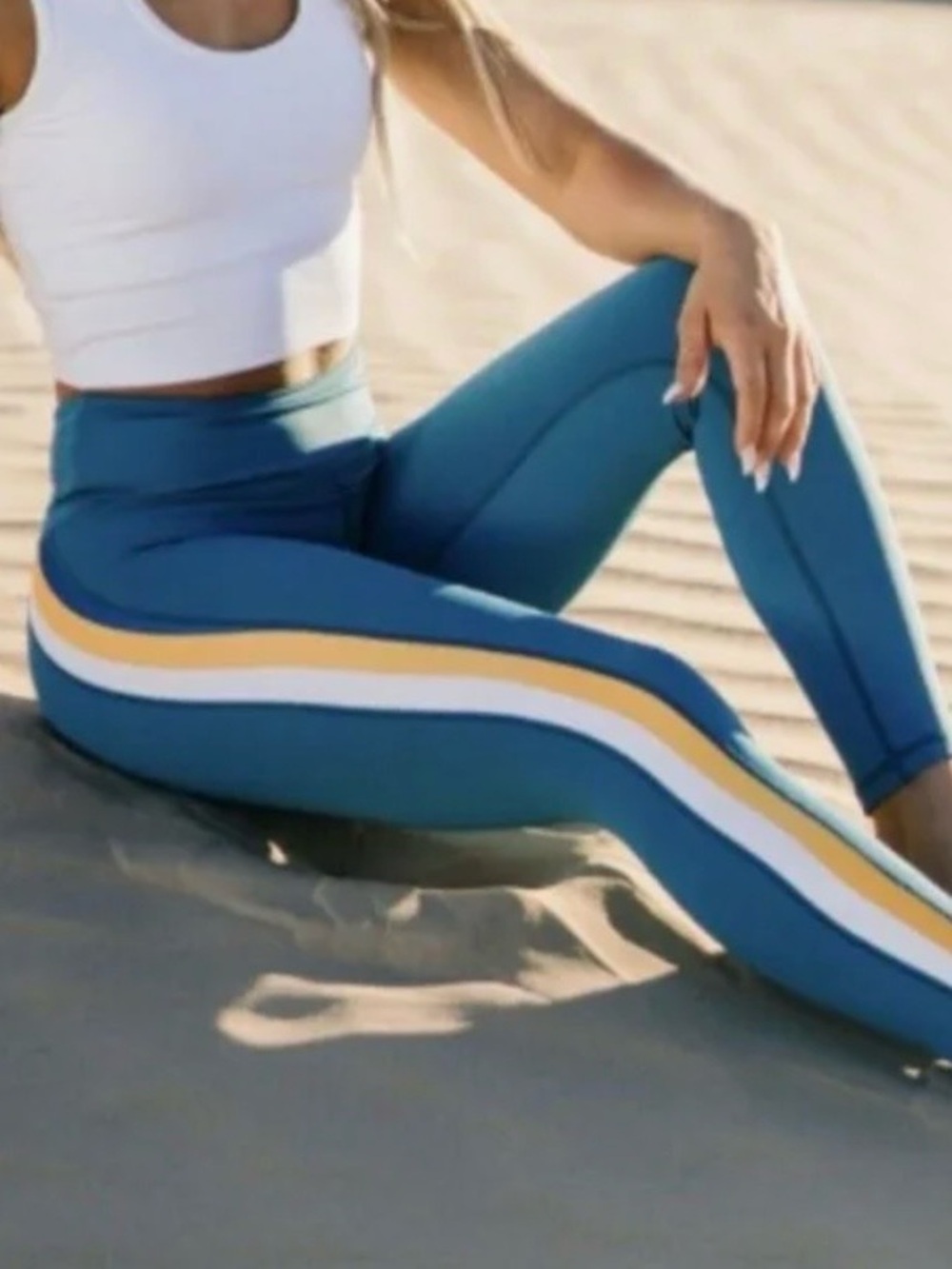 Zyia Active Stripe Janis Light N Tight
718 Leggings Hi-rise Blue Size 8-10